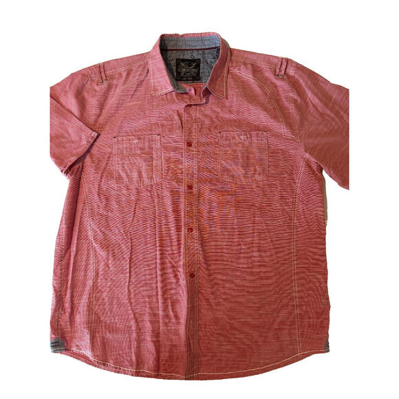 Drill Clothing Co. Red Striped Shirt 3XLB Button Up Casual Western Urban NYC - Picture 1 of 9